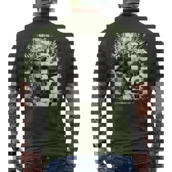 Santa With Bigfoot Christmas Lights Sasquatch Believe Men's T-shirt Back Print | Mazezy