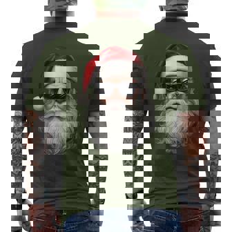 Santa Face Retro Sunglasses Christmas Pajama Boys Men's T-shirt Back Print | Seseable CA