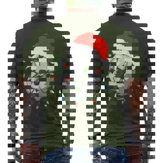 Santa Soccer Ball Youth Boys Christmas Pajamas Men's T-shirt Back Print | Mazezy