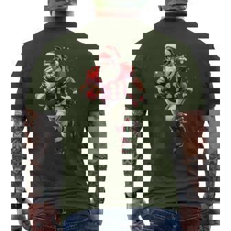 Santa Sports Christmas Football Player For Boys Men's T-shirt Back Print | Mazezy