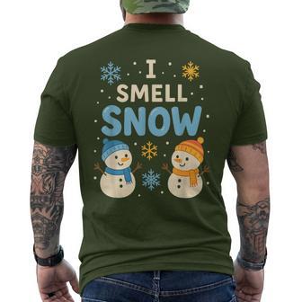 I Smell Snow Winter Christmas Men's T-shirt Back Print | Mazezy