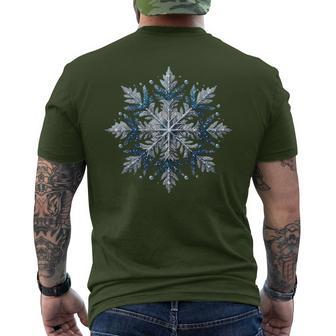 Snowflake Snow Merry Christmas Xmas Family Pajamas Holiday Men's T-shirt Back Print - Thegiftio UK