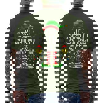 The Softball Elf Matching Xmas Softball Christmas Men's T-shirt Back Print - Seseable