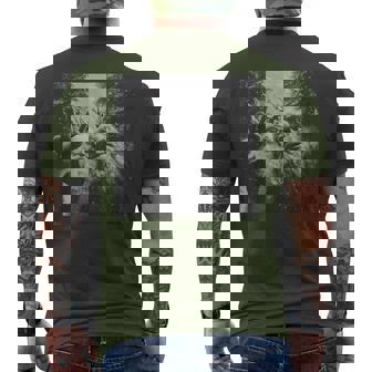 Vintage Bigfoot Santa Claus Selfie Christmas Men's T-shirt Back Print | Mazezy