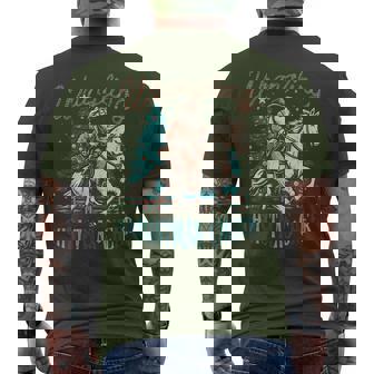 Western Christmas Wrangling Christmas Cheer Cowboy Santa Men's T-shirt Back Print | Mazezy