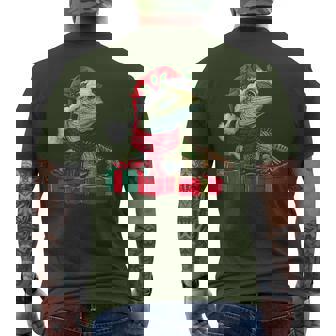 Xmas Holiday Santa Lizard Christmas Men's T-shirt Back Print | Mazezy