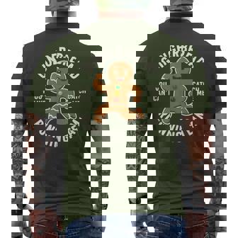 Xmax Running Gingerbread Man Costume Running Team Christmas Men's T-shirt Back Print - Thegiftio