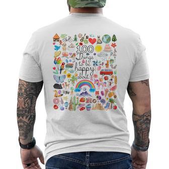 100 Things To Be Happy About Fun Candy Nature Graphic Men's T-shirt Back Print - Thegiftio