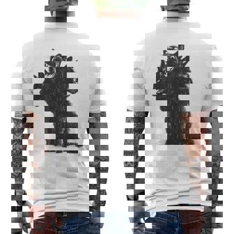 3 Headed Cat Vintage Grunge Alt 90S Halloween Goth Horror Men's T-shirt Back Print - Monsterry