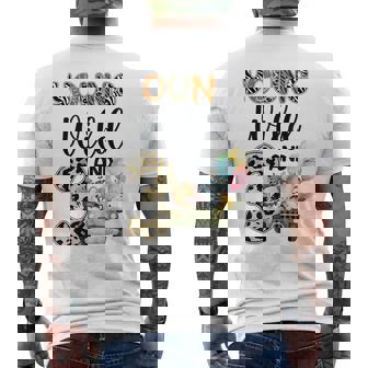 3Rd Birthday Toddler Young Wild Three 3 Year Old Safari Zoo Men's T-shirt Back Print | Mazezy