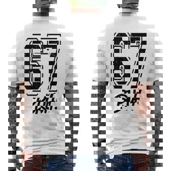 67 Meme Bruh Six Seven Gen Alpha 6 7 Slang Men's T-shirt Back Print | Mazezy