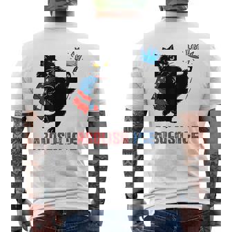 Abolish Ice Retro Anti Ice Black Cat Activist Protest Men's T-shirt Back Print - Monsterry