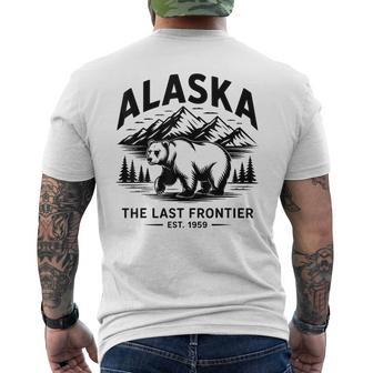 Alaska The Last Frontier Est 1959 Mountains Bear Men's T-shirt Back Print | Seseable UK