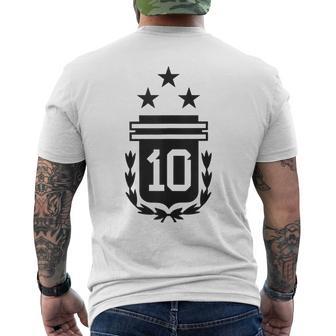 Argentina 3 Estrellas Bandera Argentina Tres Estrellas 10 Argentina In Mangas Camiseta Hombre Estampado Espalda - Regaloses