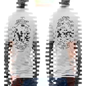 Aries Virtues Vintage Style Zodiac Aries Men's T-shirt Back Print | Mazezy