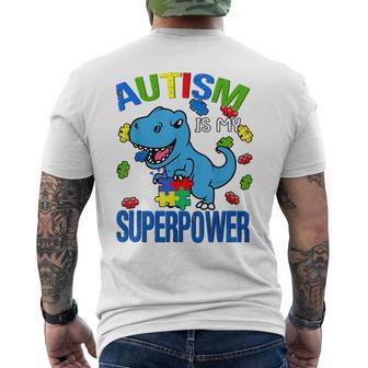 Autism Is My Super Power Autism Awareness Toddler Brother Men's T-shirt Back Print - Thegiftio UK