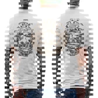 Badlands National Park Vintage Hiking Camping Men's T-shirt Back Print | Mazezy