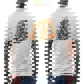 Bengala Tigre Pintado A Mano In Mangas Camiseta Hombre Estampado Espalda - Regaloses