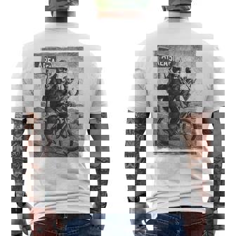 Bigfoot Alien Ufo Bike Ride Rock On Area 51 Vintage Men's T-shirt Back Print | Seseable UK