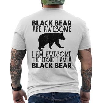 Black Bear American Bear Lover Animal Men's T-shirt Back Print - Thegiftio UK