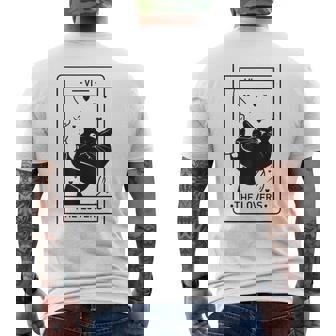 Black Cat Tarot Cute Witchy Cat Lover Women Men's T-shirt Back Print | Mazezy