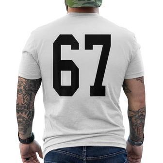Black And White Number 67 Jersey Player Uniform 67 Fan Men's T-shirt Back Print - Thegiftio UK