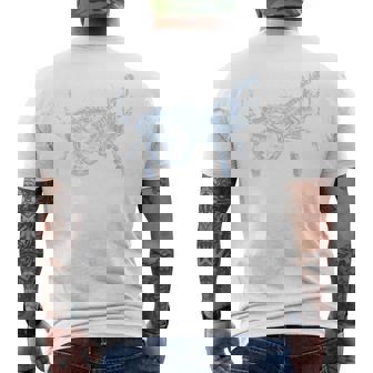 Bluegrass Blue Crab Cute Banjo Chesapeake Bay Vintage Men's Back Print T-Shirt | Mazezy