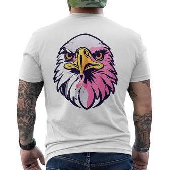 Breast Cancer Awareness Pink Ribbon & Survivor Eagle Head Men's T-shirt Back Print - Thegiftio UK