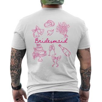 Bridesmaid Bride Squad Bow Wedding Bridal Party Bachelorette Men's T-shirt Back Print - Thegiftio UK