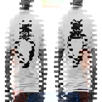 Cat Heart Graphic Love Cute Cat Men's T-shirt Back Print - Thegiftio