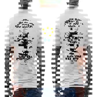 Cat I Survived 67 Days Of School Teachers Students Six Seven Men's T-shirt Back Print | Mazezy