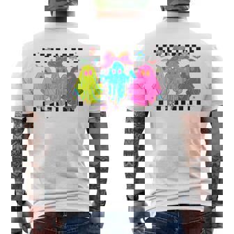 Checkered Neon Halloween Ghost Men's T-shirt Back Print | Seseable FR