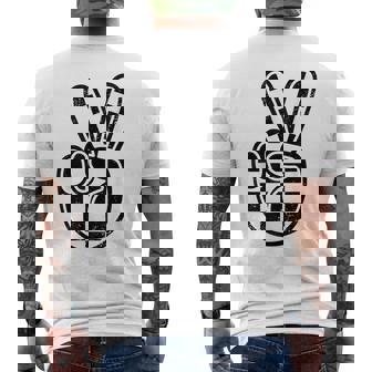 Checkered Peace Sign 60S 70S 80S Race Car Gamer Boys Toddler Men's T-shirt Back Print - Thegiftio