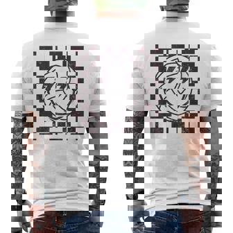 Checkered Volleyball Smile Face Lightning Bolt Men's T-shirt Back Print | Seseable CA