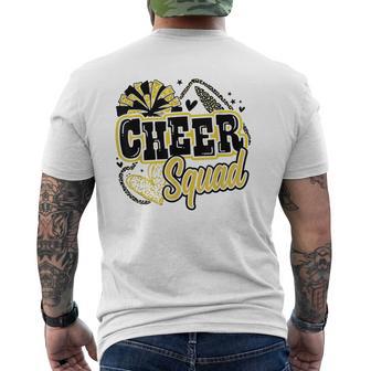 Cheer Squad Coquette Bow Sport Cheerleader Cheerleading Gold Men's T-shirt Back Print - Thegiftio UK