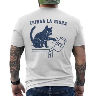 Chinga La Migra Cat Men's T-shirt Back Print - Thegiftio UK