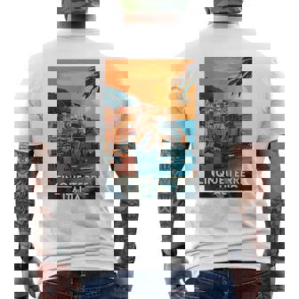 Cinque Terre Retro Italy Riomaggiore Manarola Souvenir Men's T-shirt Back Print | Mazezy