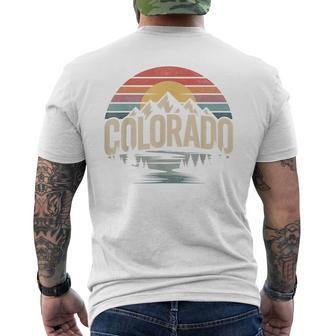 Colorado Mountains Sunset Vintage Style Outdoor Nature Men's T-shirt Back Print - Monsterry