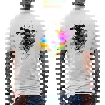 Colorful Skiing Ski Snowboarder Snowboarding Men's T-shirt Back Print | Mazezy