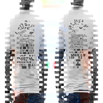 Colosseum Rome Italy Souvenir Flavian Amphitheatre Italian Men's T-shirt Back Print - Monsterry