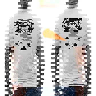 Cool Snowman Face Glasses Christmas Xmas Costume Boy Men Men's T-shirt Back Print - Monsterry