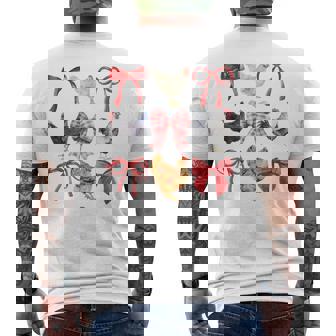 Coquette Chickens Chickens And Bows Watercolor Men's T-shirt Back Print | Mazezy