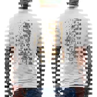 Country Outlaw Western Southern Cowboy USA Patriotic Flag Men's Back Print T-Shirt | Mazezy