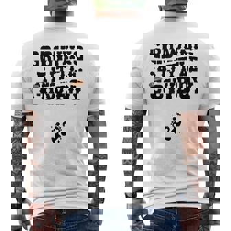 Country Pregnancy Announcement Growing A Little Cowboy Men's T-shirt Back Print - Thegiftio