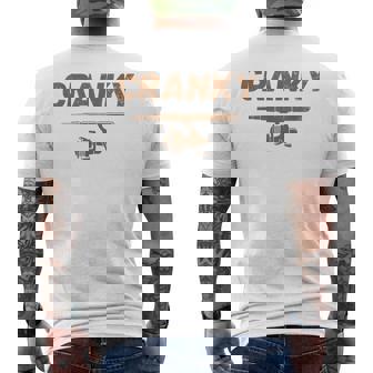 Cranky Fishing Reel Angling Humor Men's Back Print T-Shirt | Mazezy