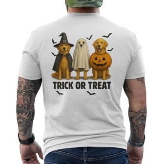 Cute Dog Halloween Costume Golden Retriever Trick Or Treat Men's T-shirt Back Print - Thegiftio