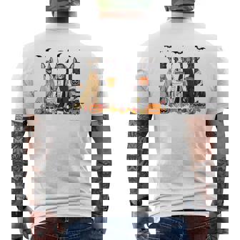 Cute Great Dane Dogs Ghost Witch Mummy Halloween Pumpkins Men's T-shirt Back Print | Mazezy