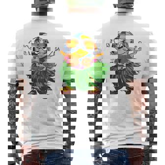 Cute Hawaiian Volleyball Ball Tropical Beach Summer Vacation Men's Back Print T-Shirt | Mazezy