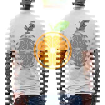 Cute Orange Slice Costume Healthy Fruit Minimal Men's T-shirt Back Print - Monsterry