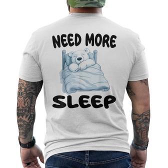 Cute Polar Bear Need More Sleep Pajamas Nightgown Men's T-shirt Back Print | Mazezy